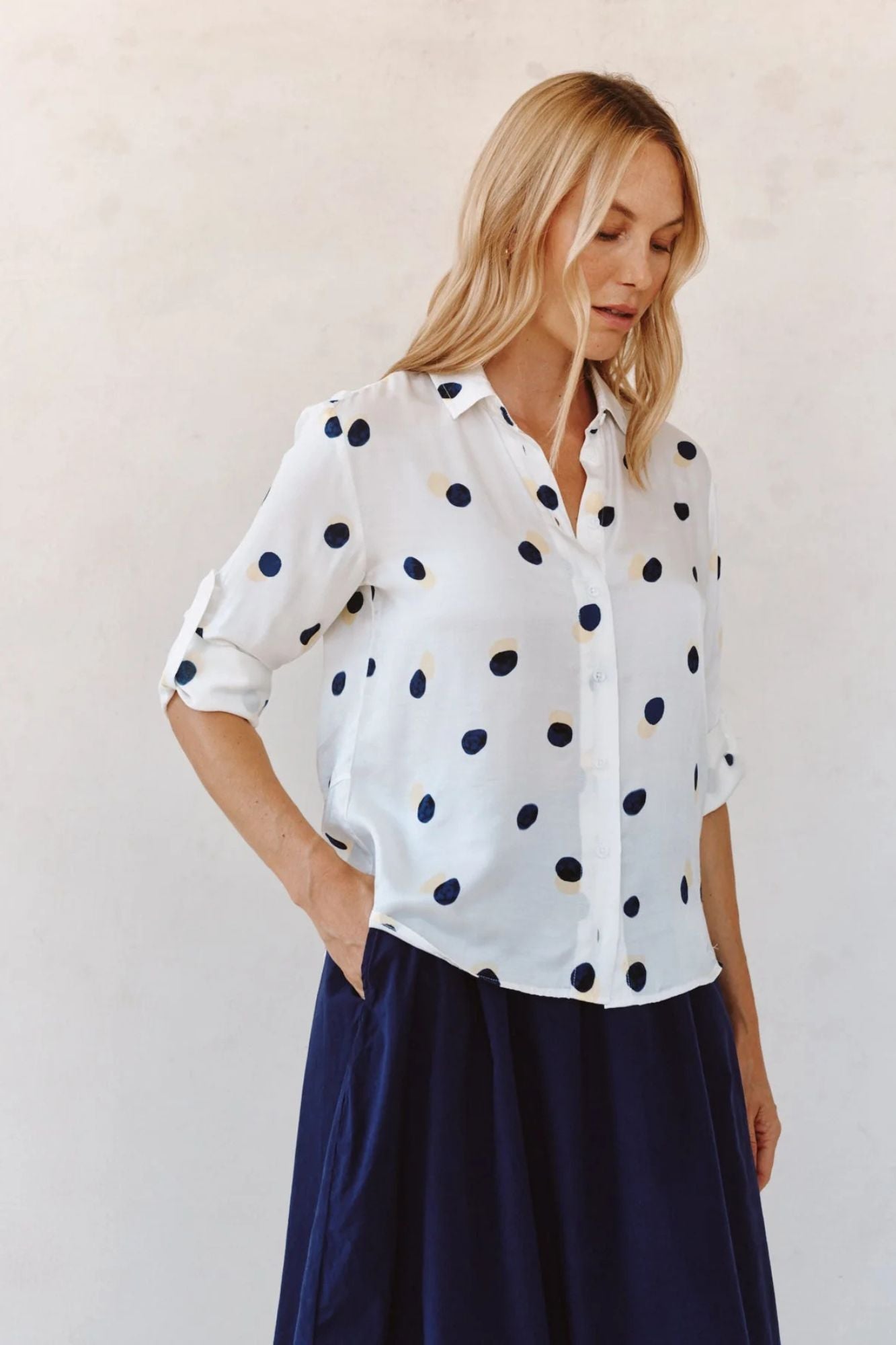 Split Back Button Down Shirt