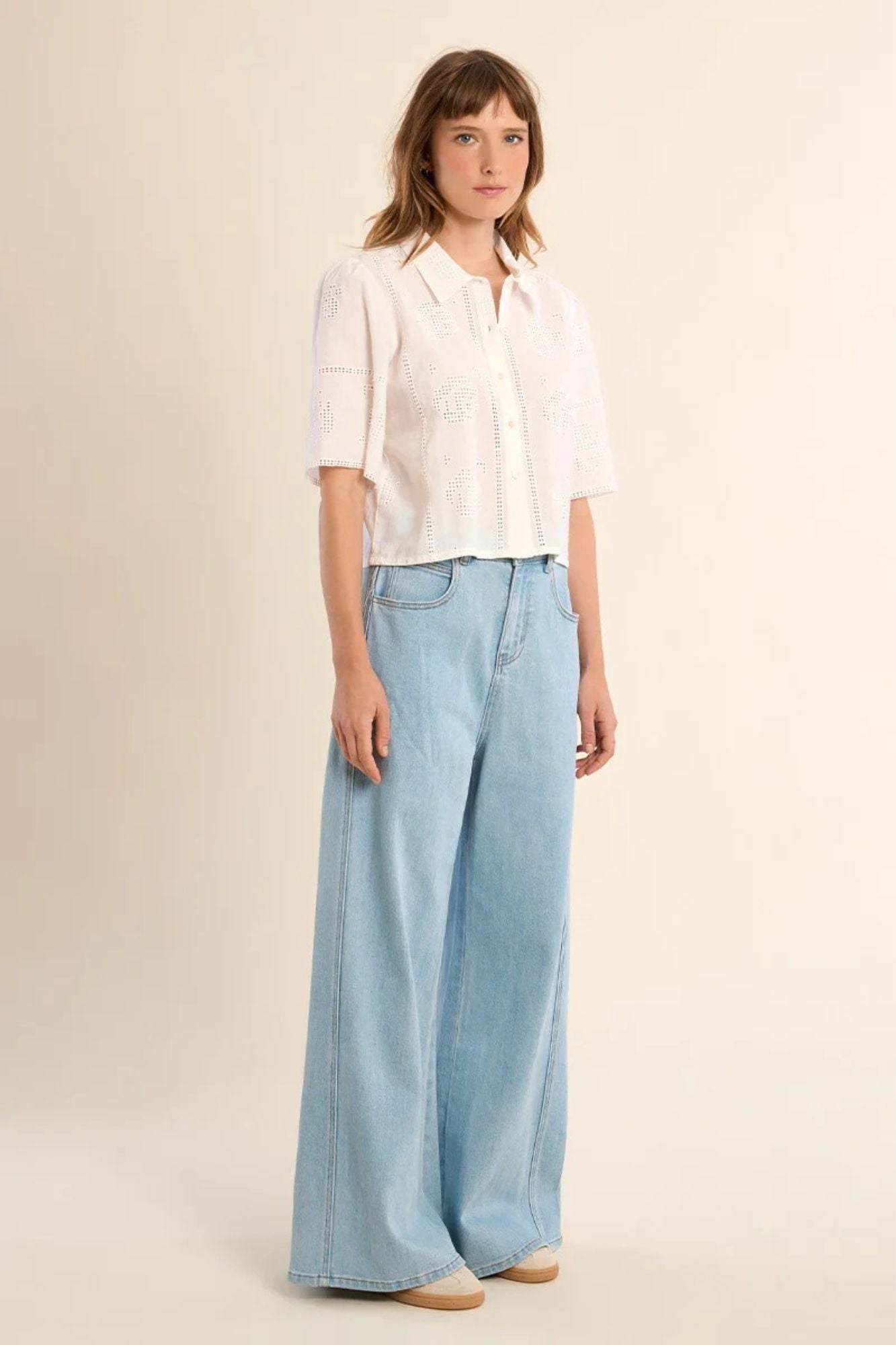 Woven Eyelet Shirt