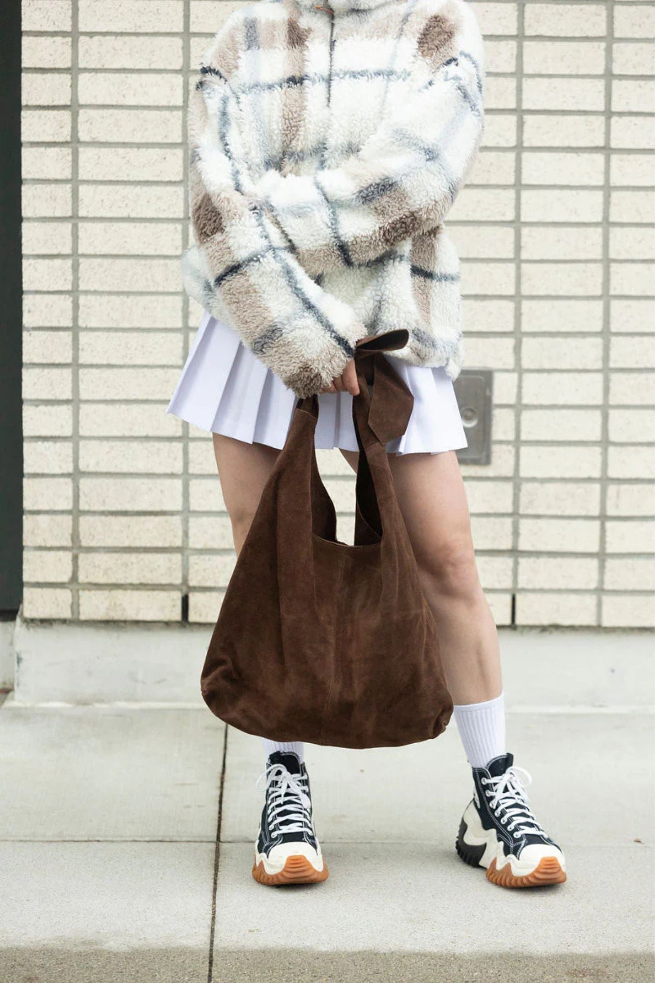 Knot Suede Shoulder Bag