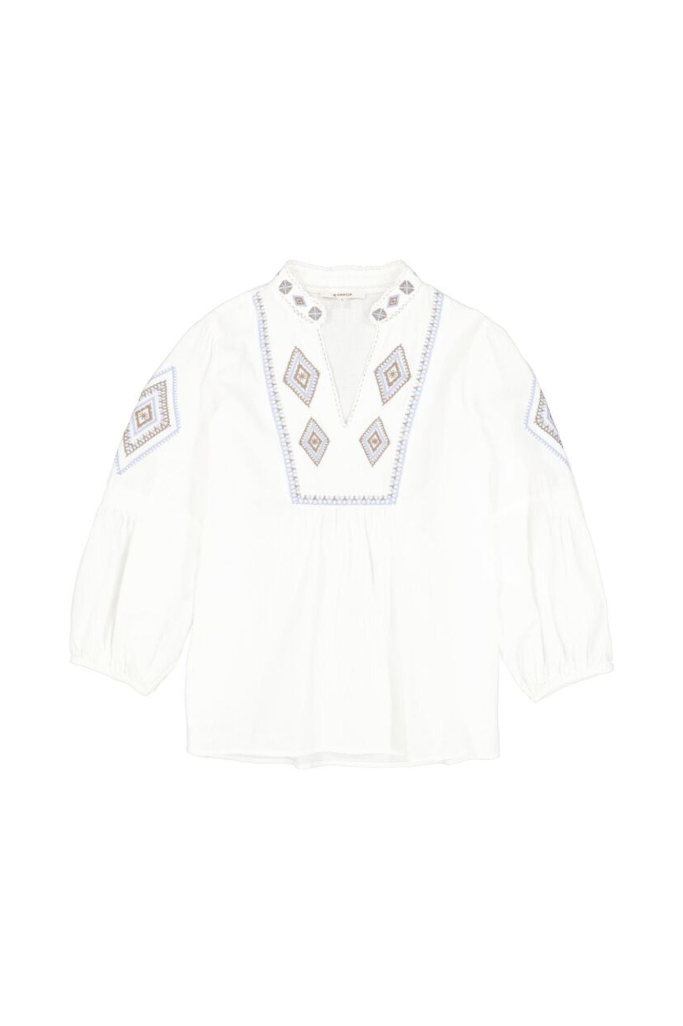 Embroidered Linen Top