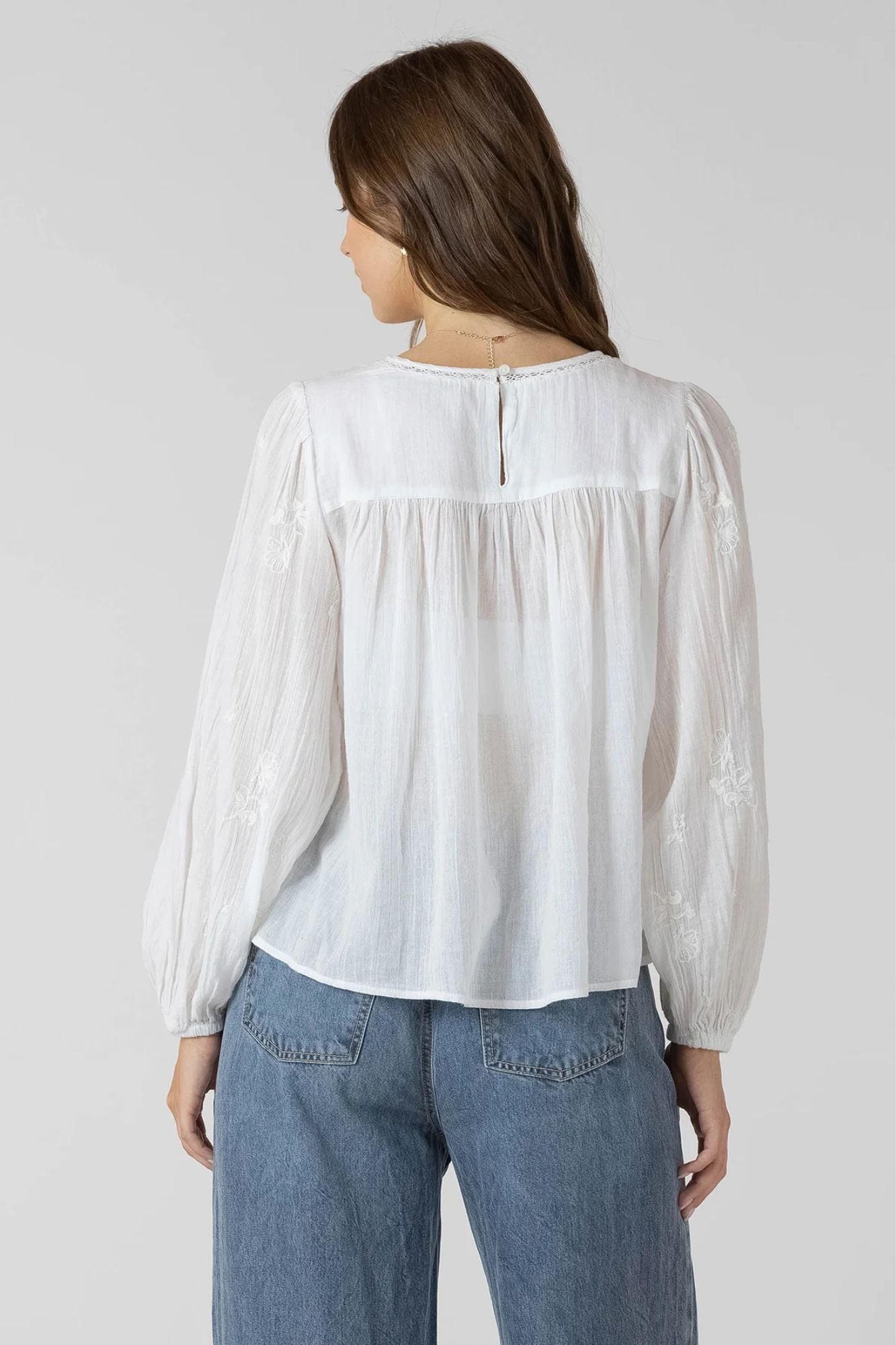 Crochet Detail Embroidered Blouse