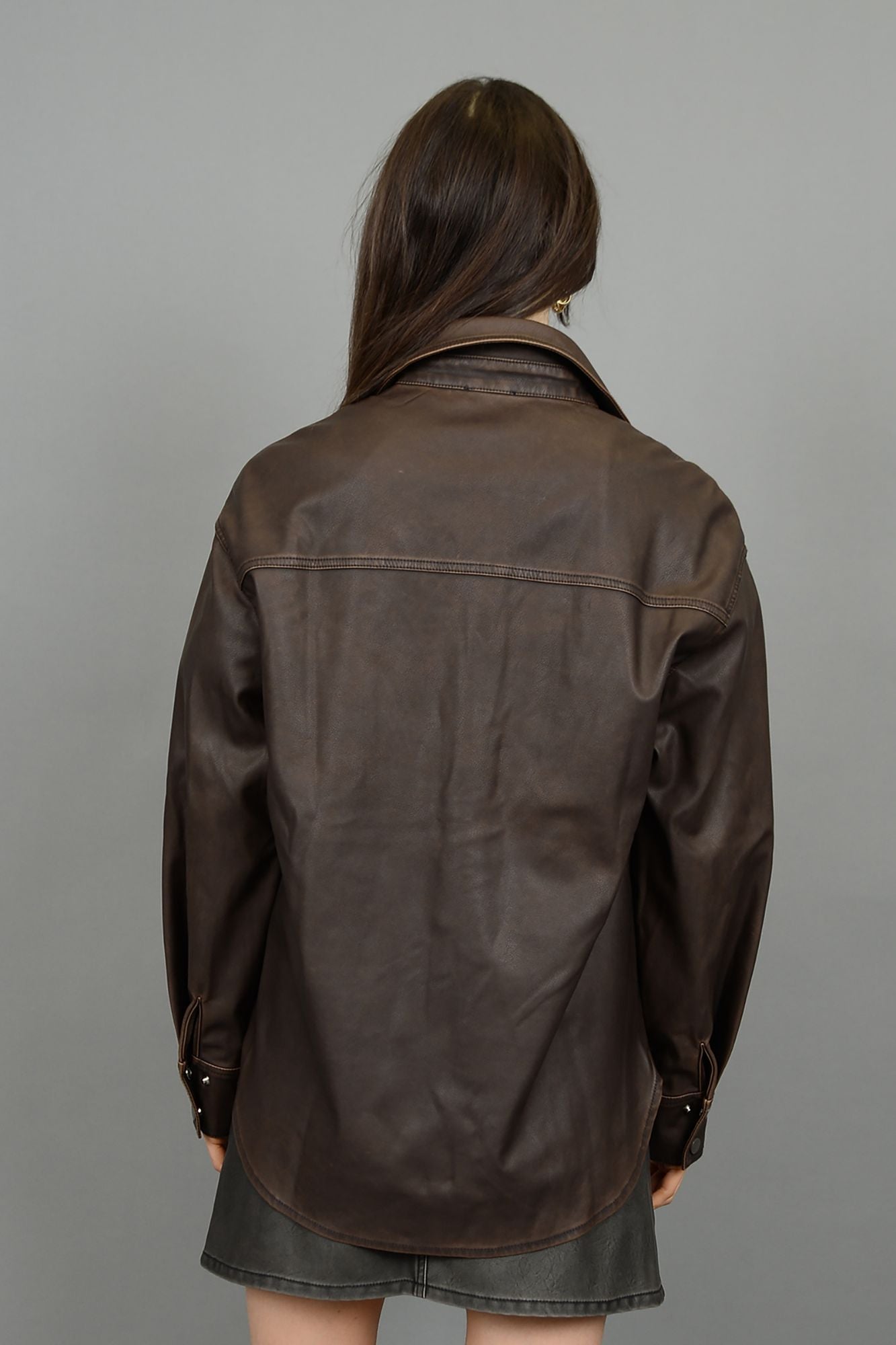 Aliska Faux Leather Shirt