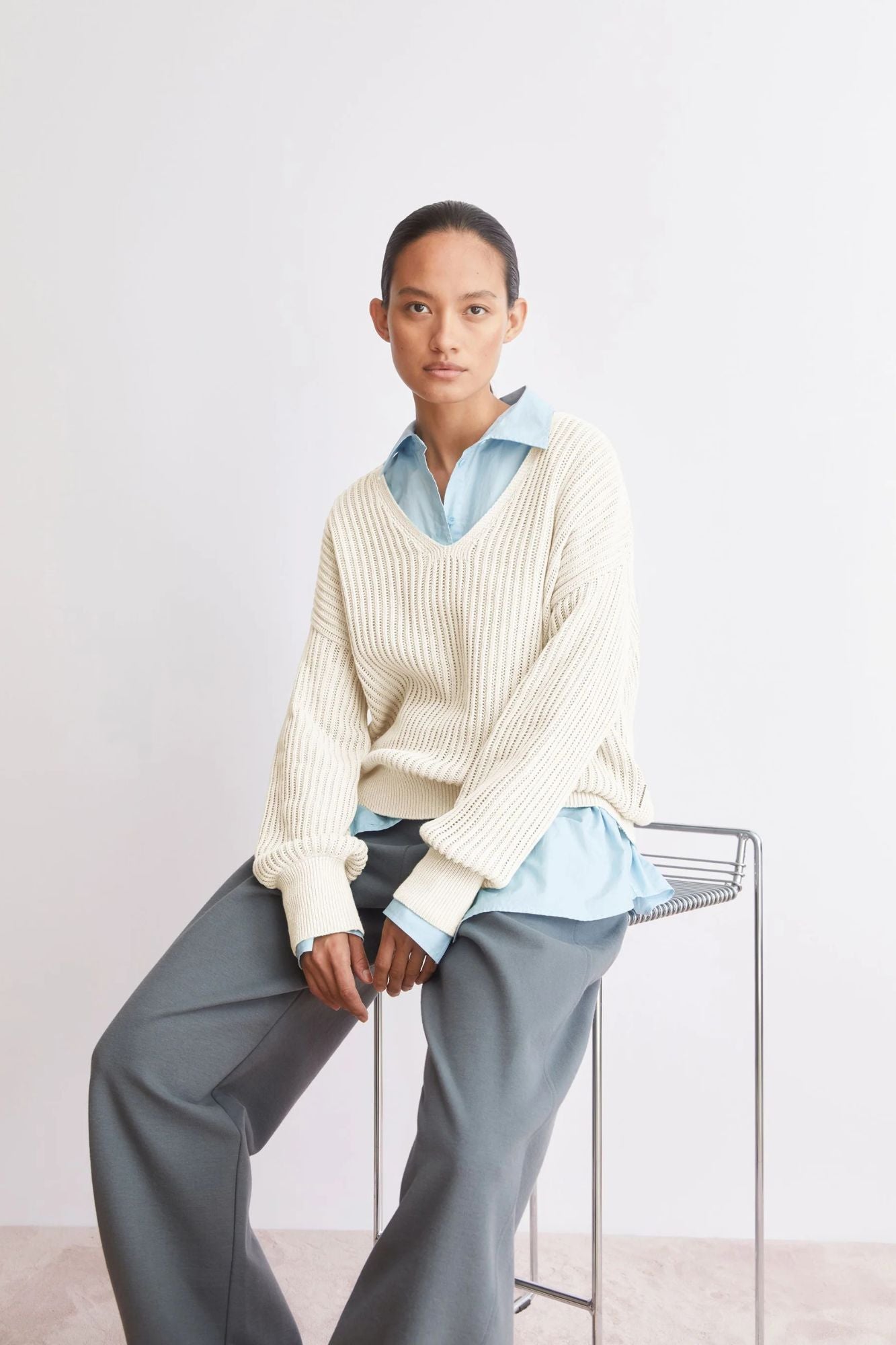 Linen Blend Knit Sweater