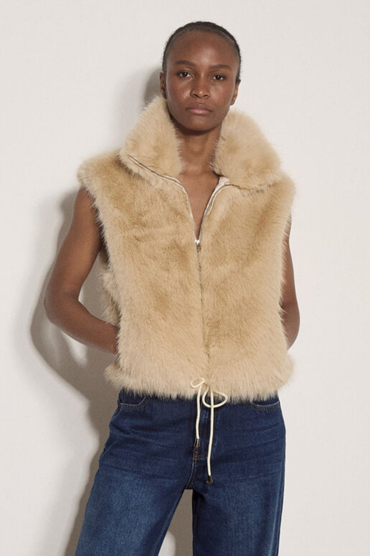 High Collar Fur Vest