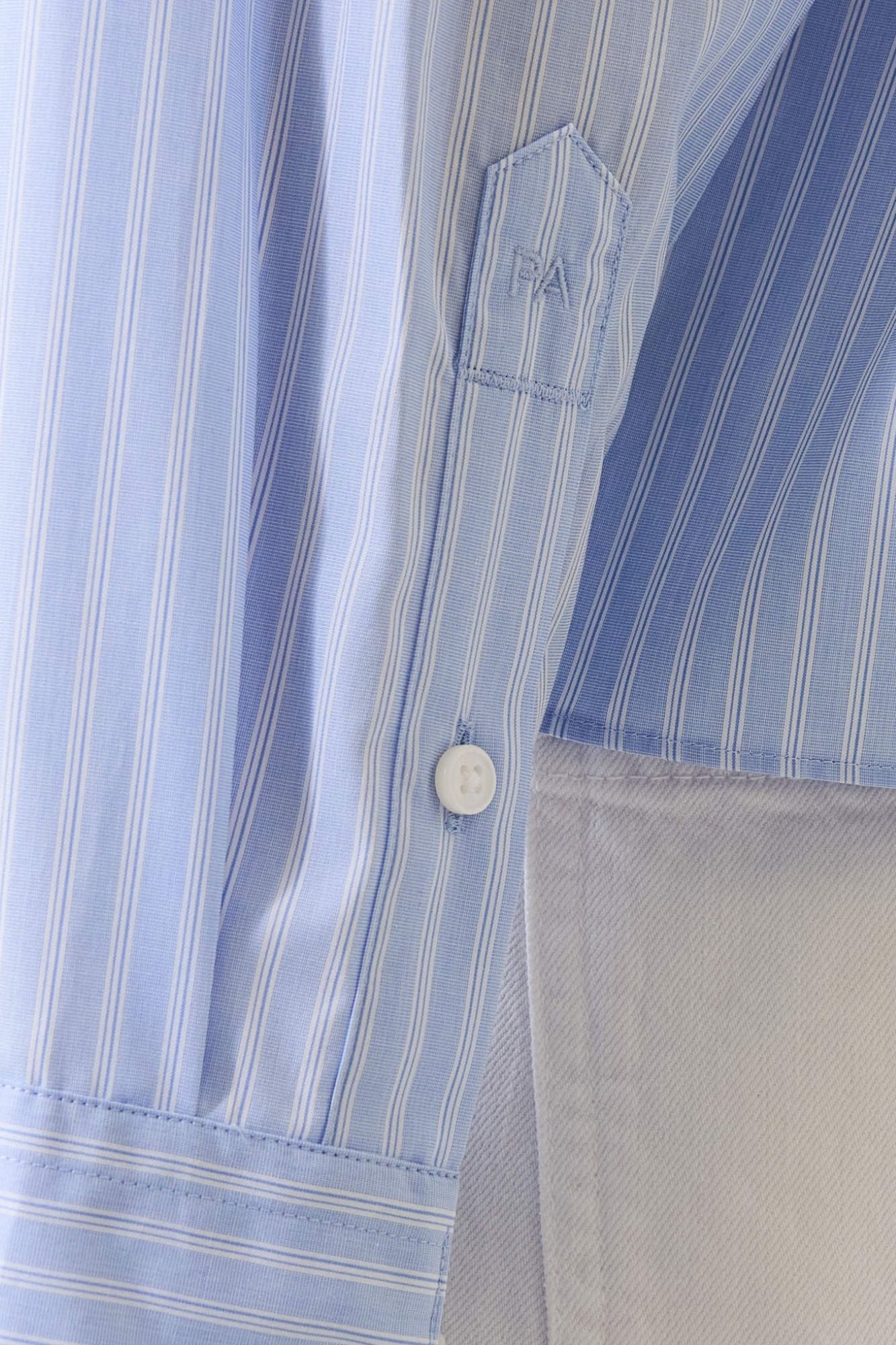 Cotton Stripe Boxy Shirt