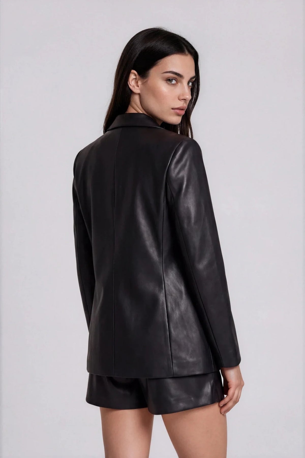 Modern Cosmopolitan Leather Bomber Jacket