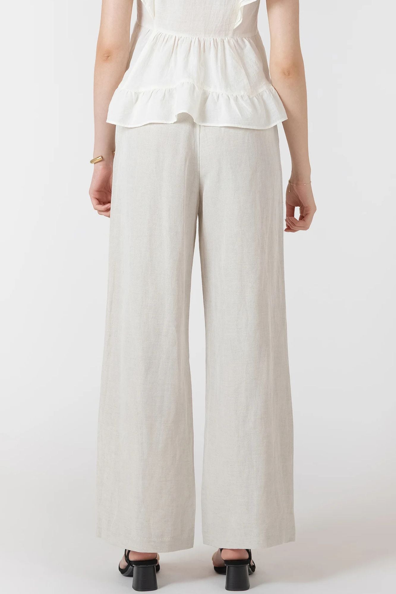 Elastic Waist Linen Pants