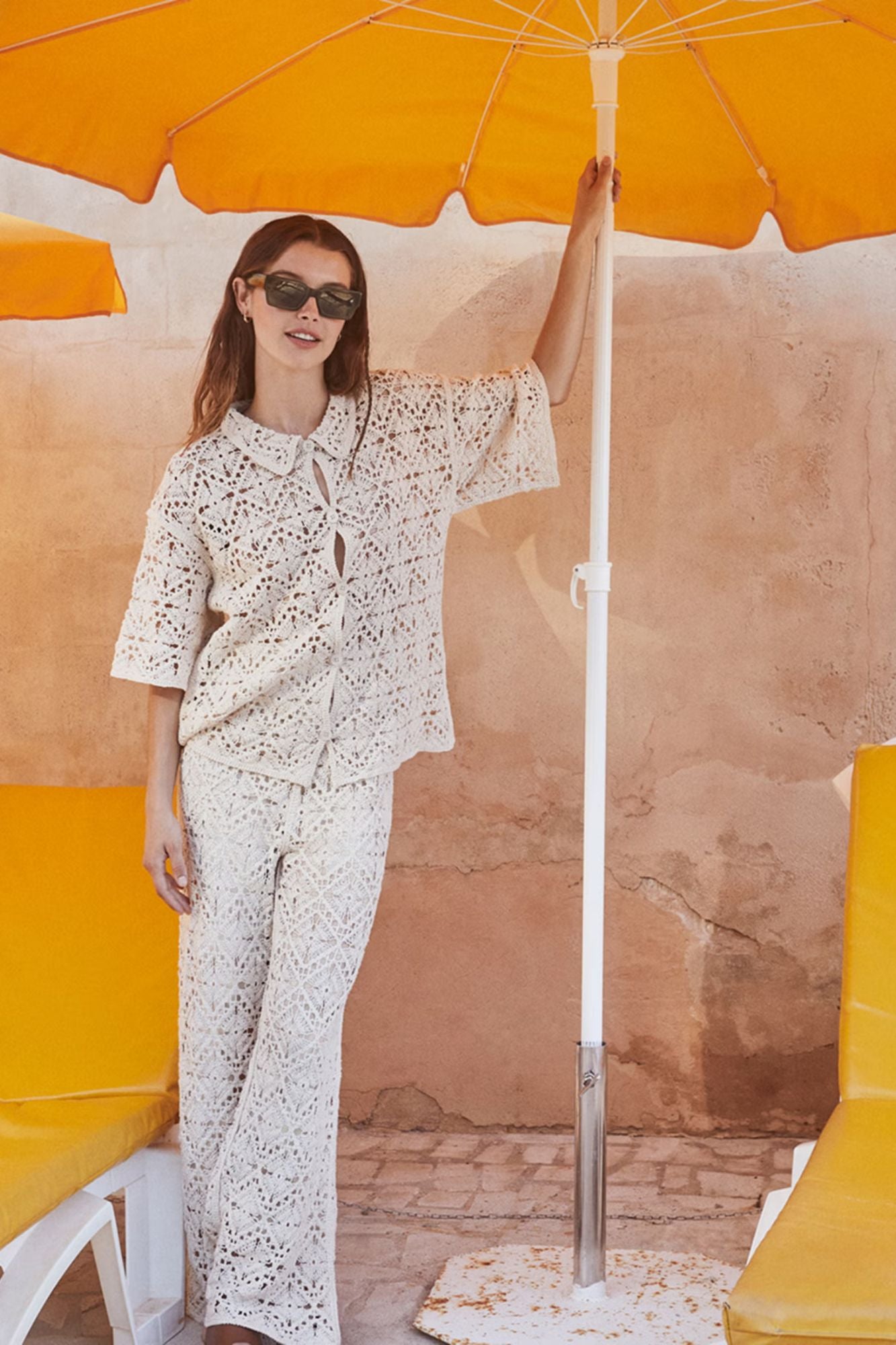 Short-Sleeve Crochet Jacket