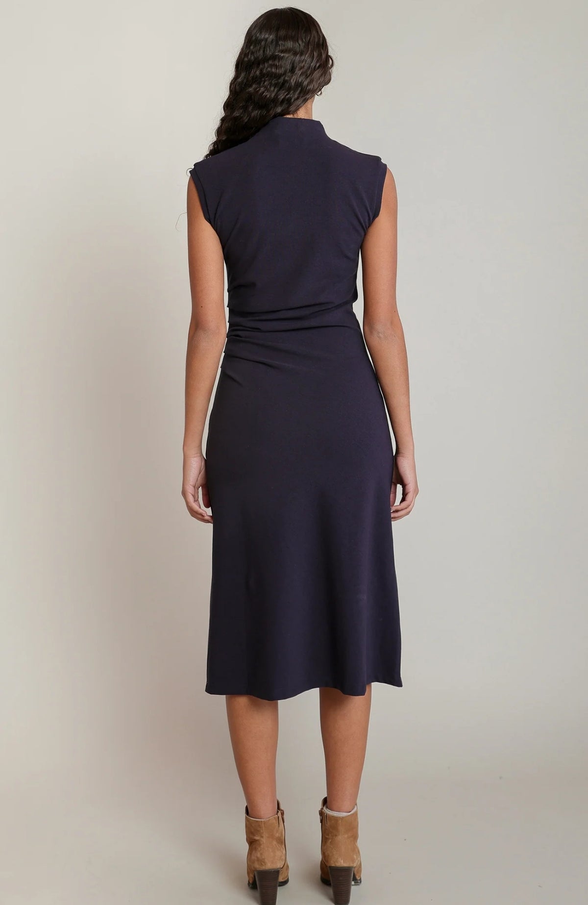 Mock Neck Midi Dress