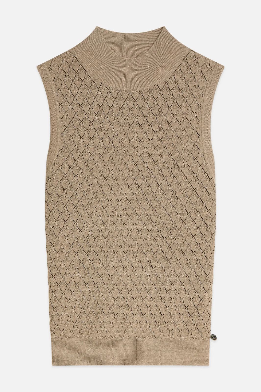 Pointelle Metallic Knitted Vest