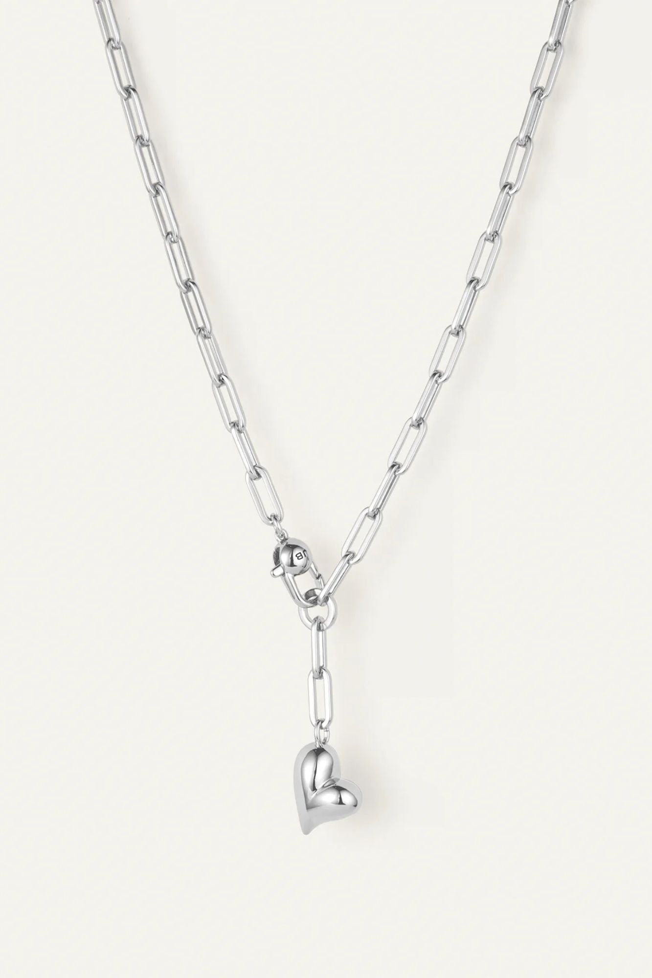 Puffy Heart Necklace | Silver