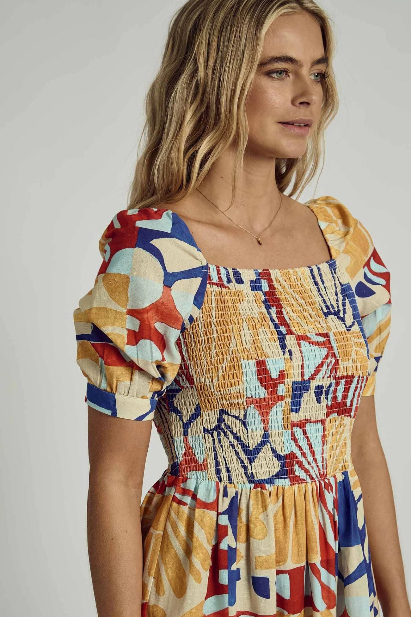 Collage Smock Midi Dress