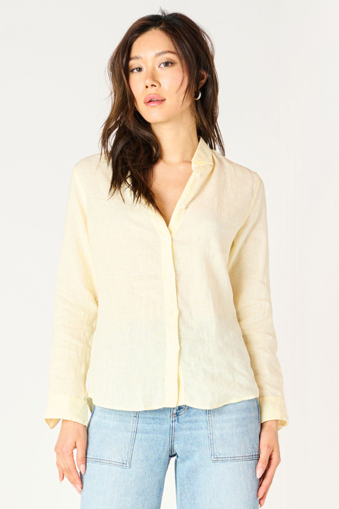 Mae LS Button Front Blouse
