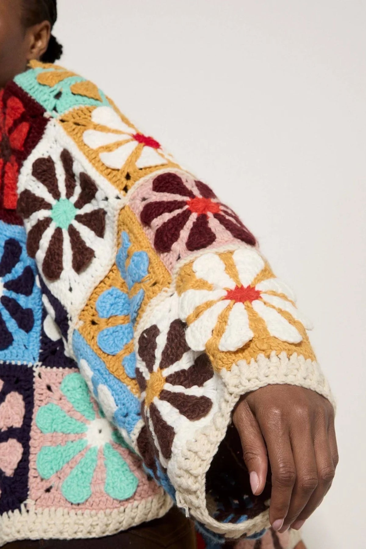 Crochet Daisy Squares Cardigan
