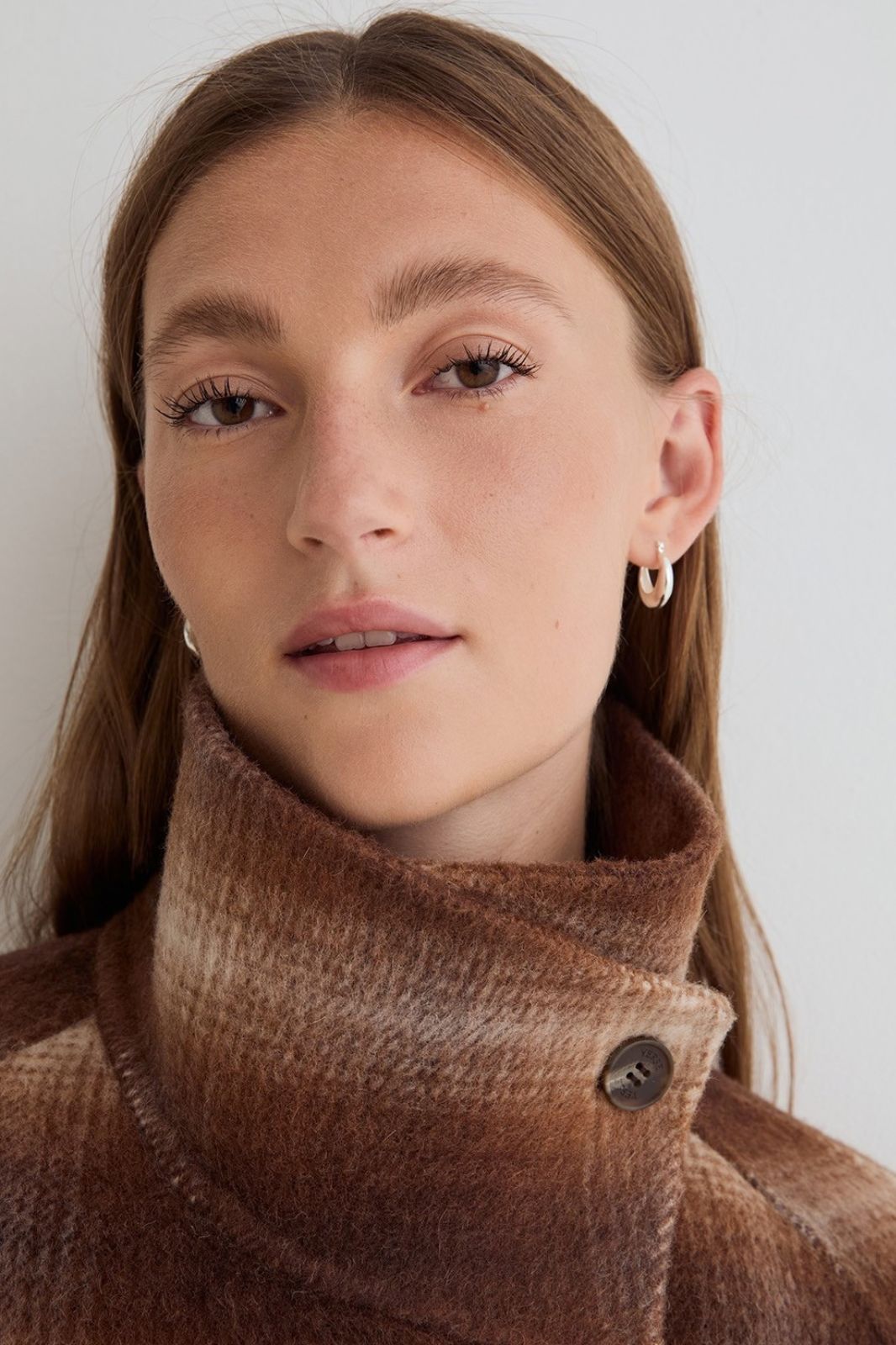 Short Handmade Coat with High Neck