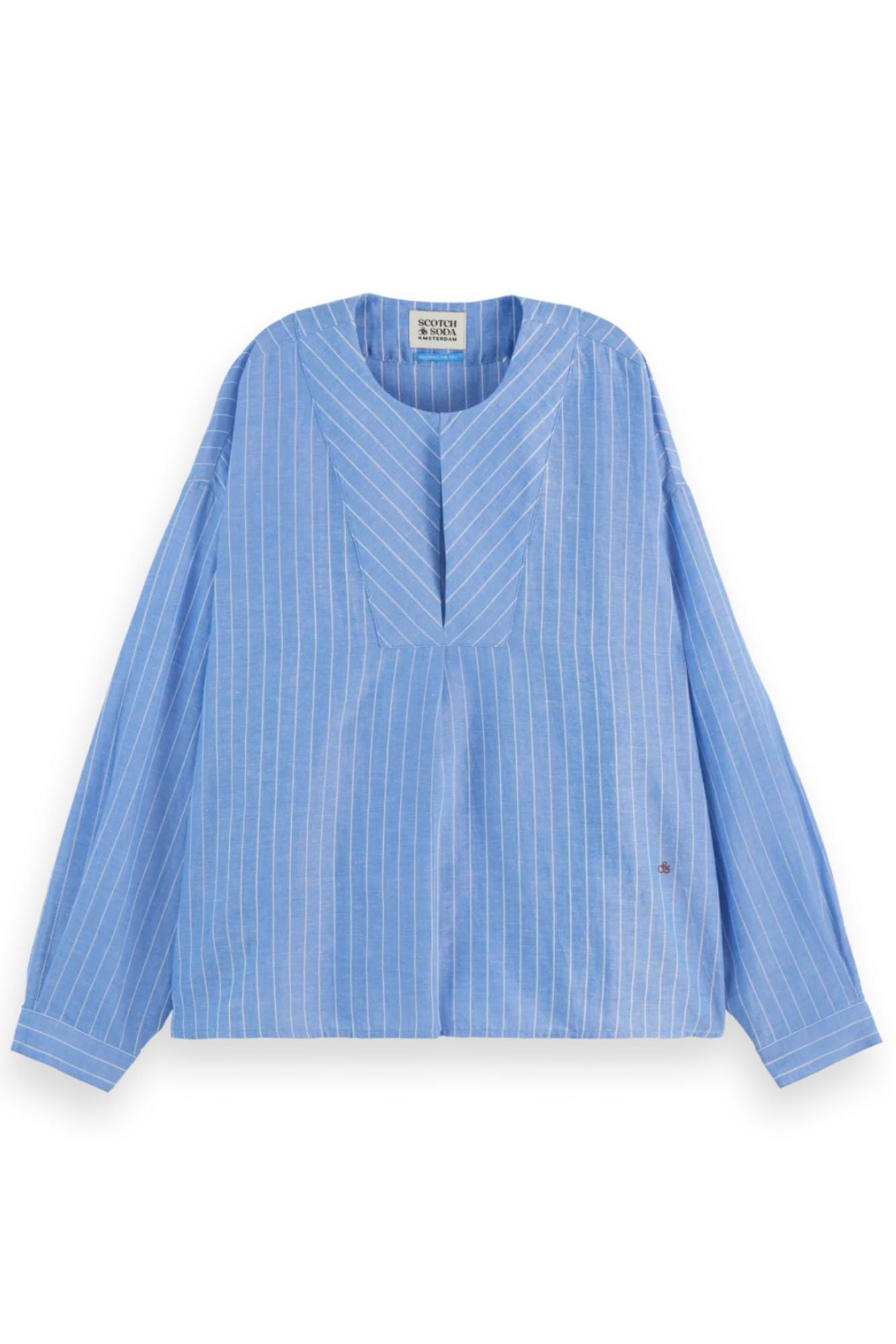 Cotton Linen Bib Shirt