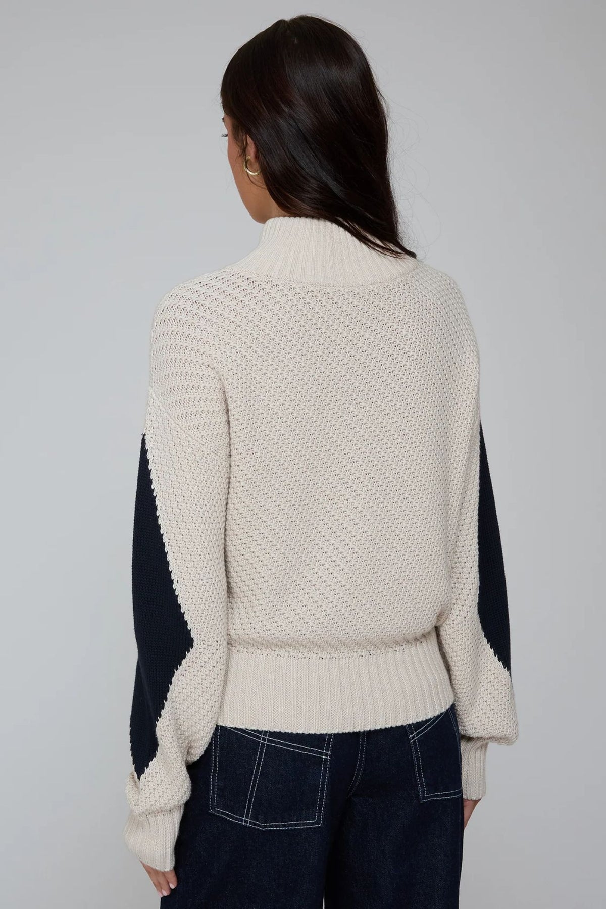 Diamond Mock Neck Zip Up