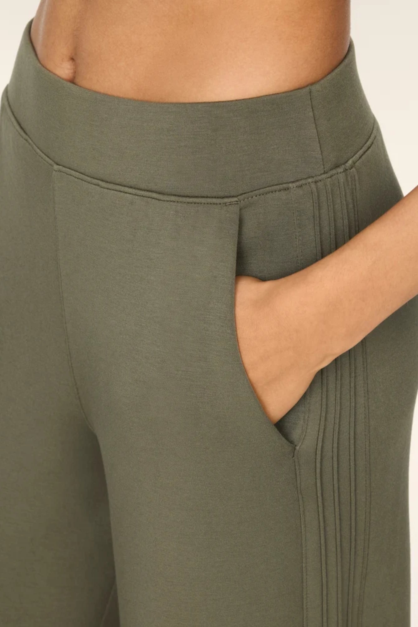Pintuck Wide Leg