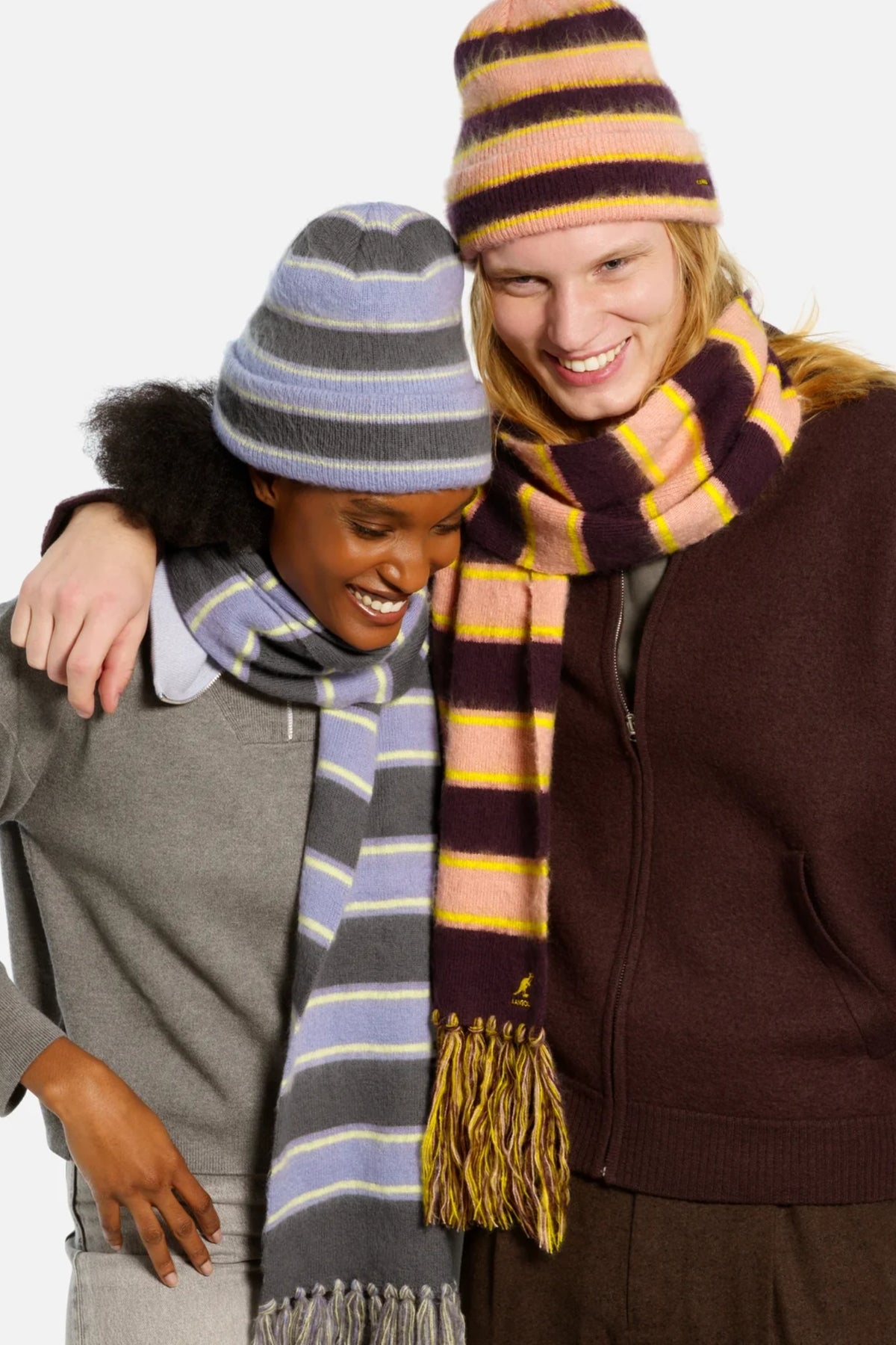 Fuzzy Stripe Scarf