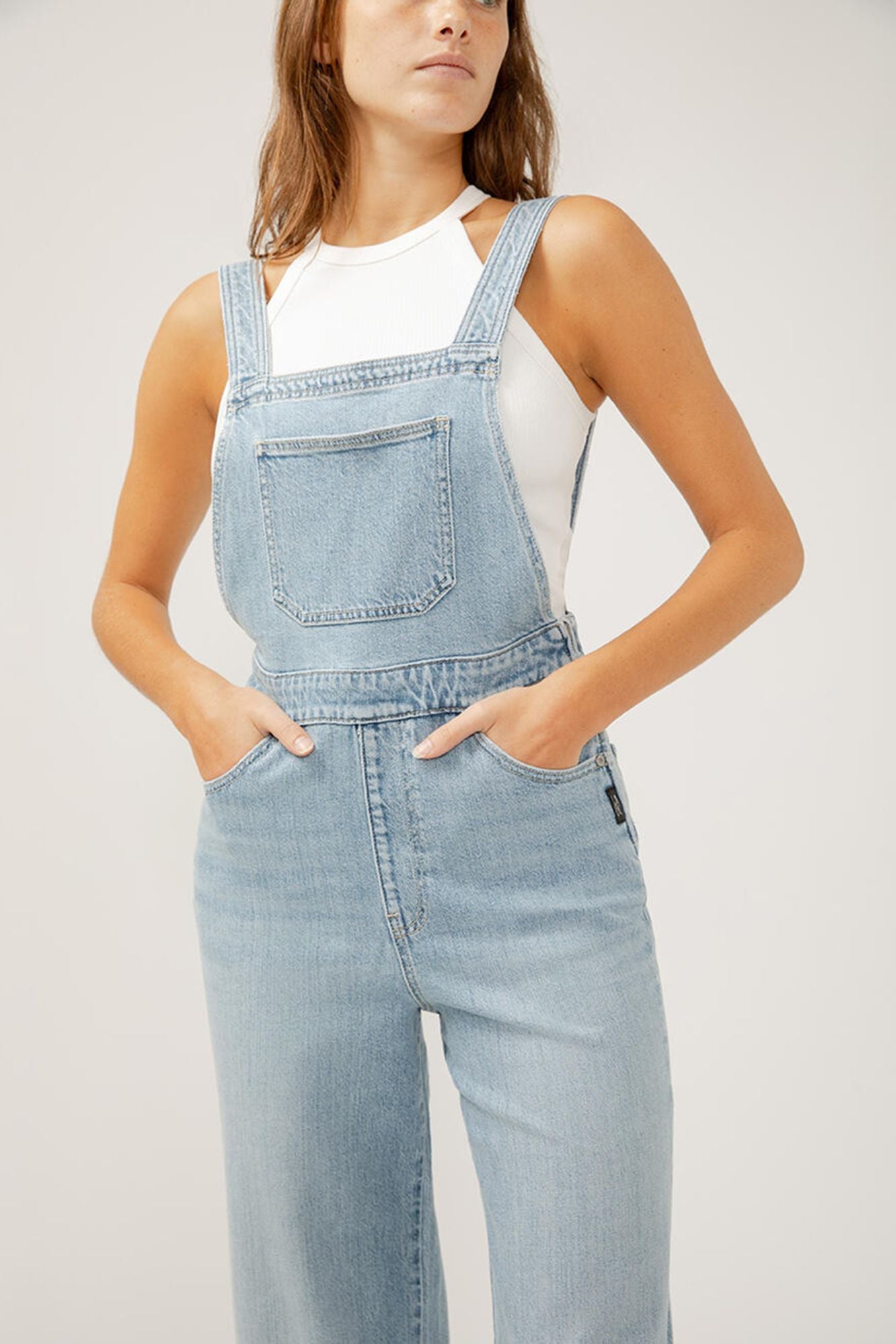 Wide Leg Overall Jeans