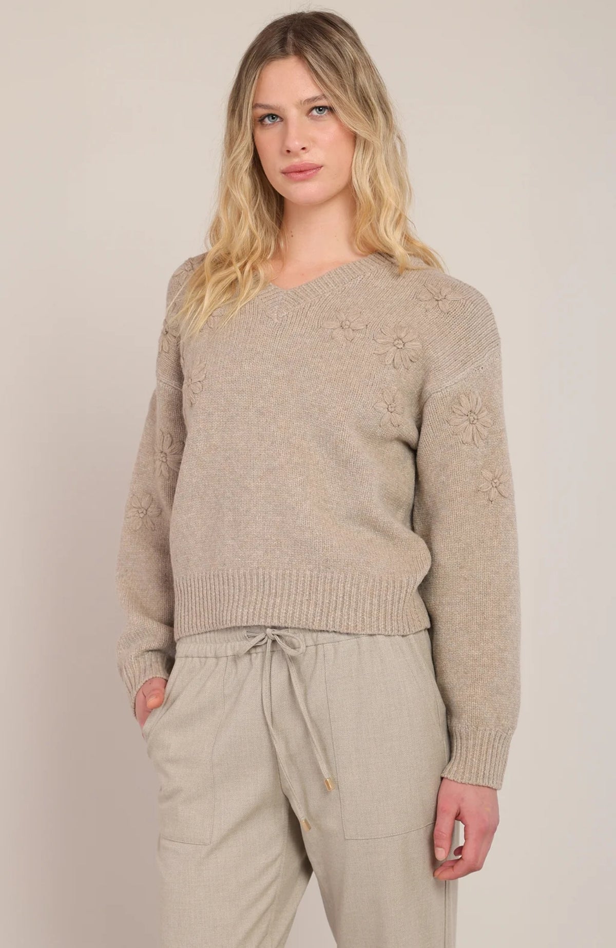 Flower Embroidered Sweater