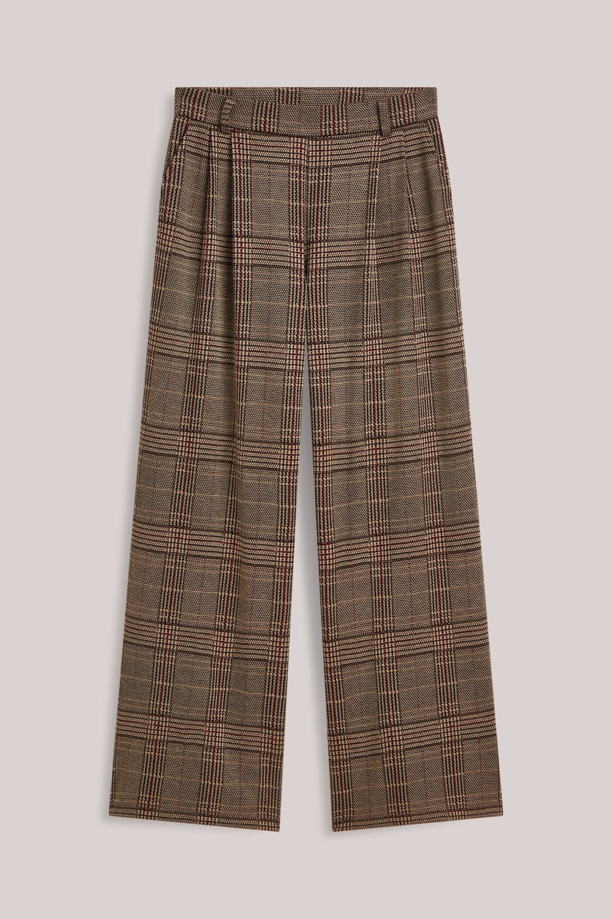 Plaid Jacquard Wide Leg Pants