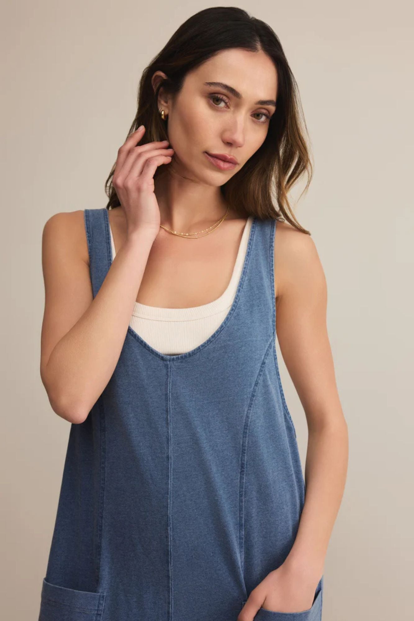 Everyday Jersey Denim Jumpsuit