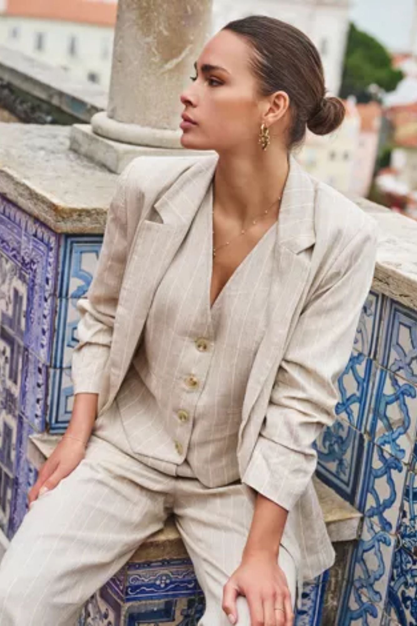 Blazer Linen Stripe