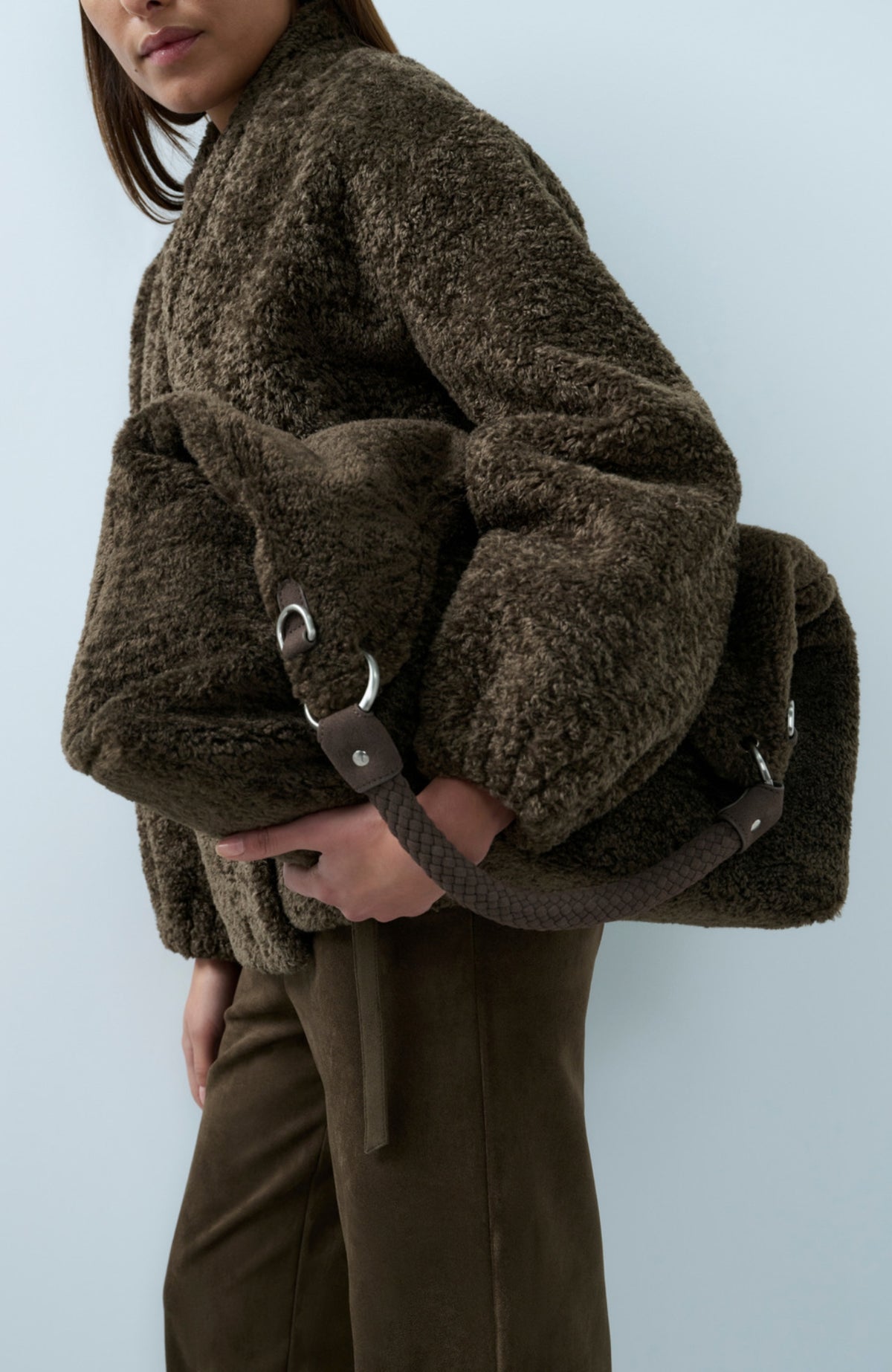 Faux Fur Kimono Wrap Jacket
