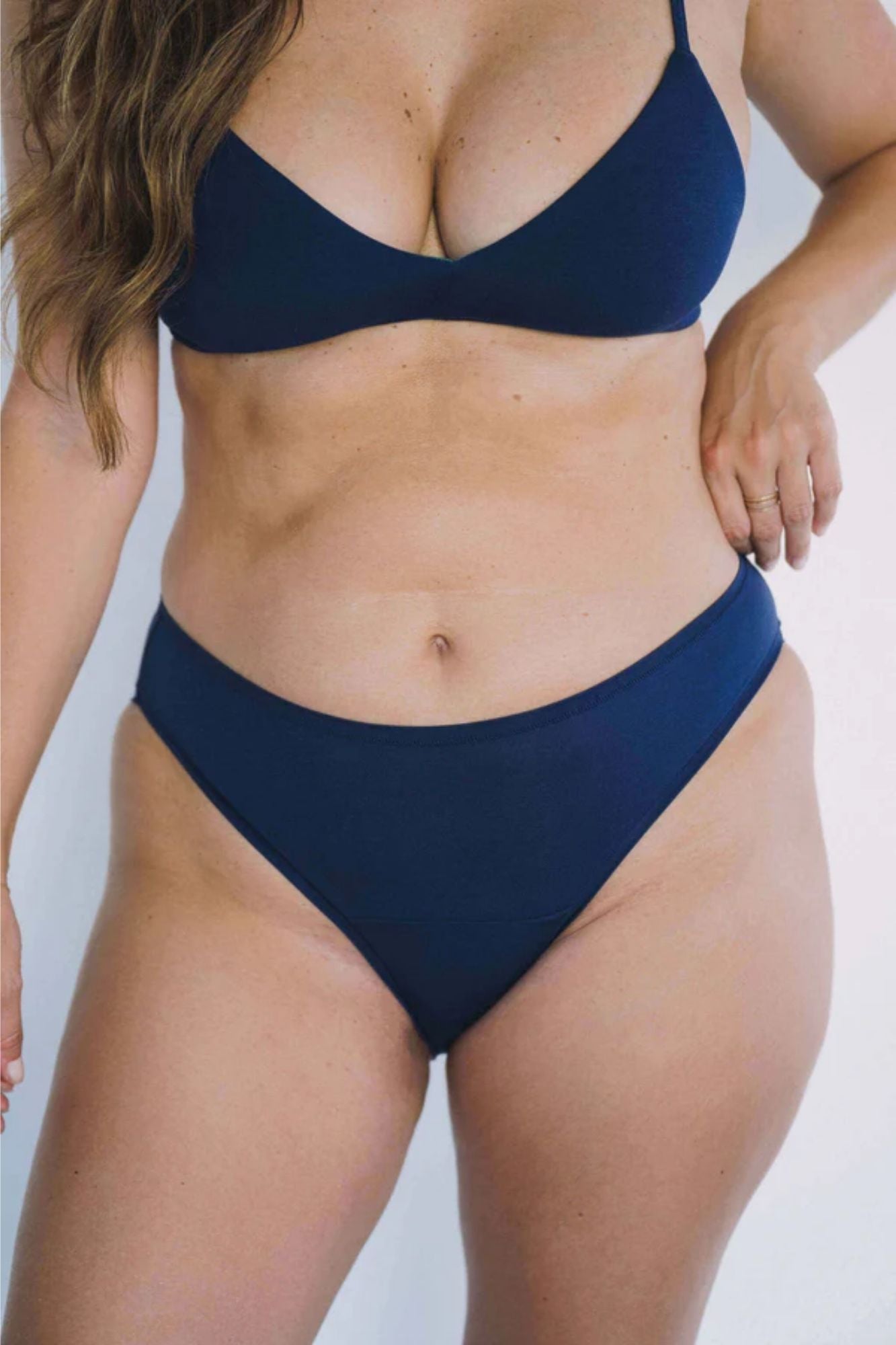 High Rise Bikini Mineral Undies | Navy