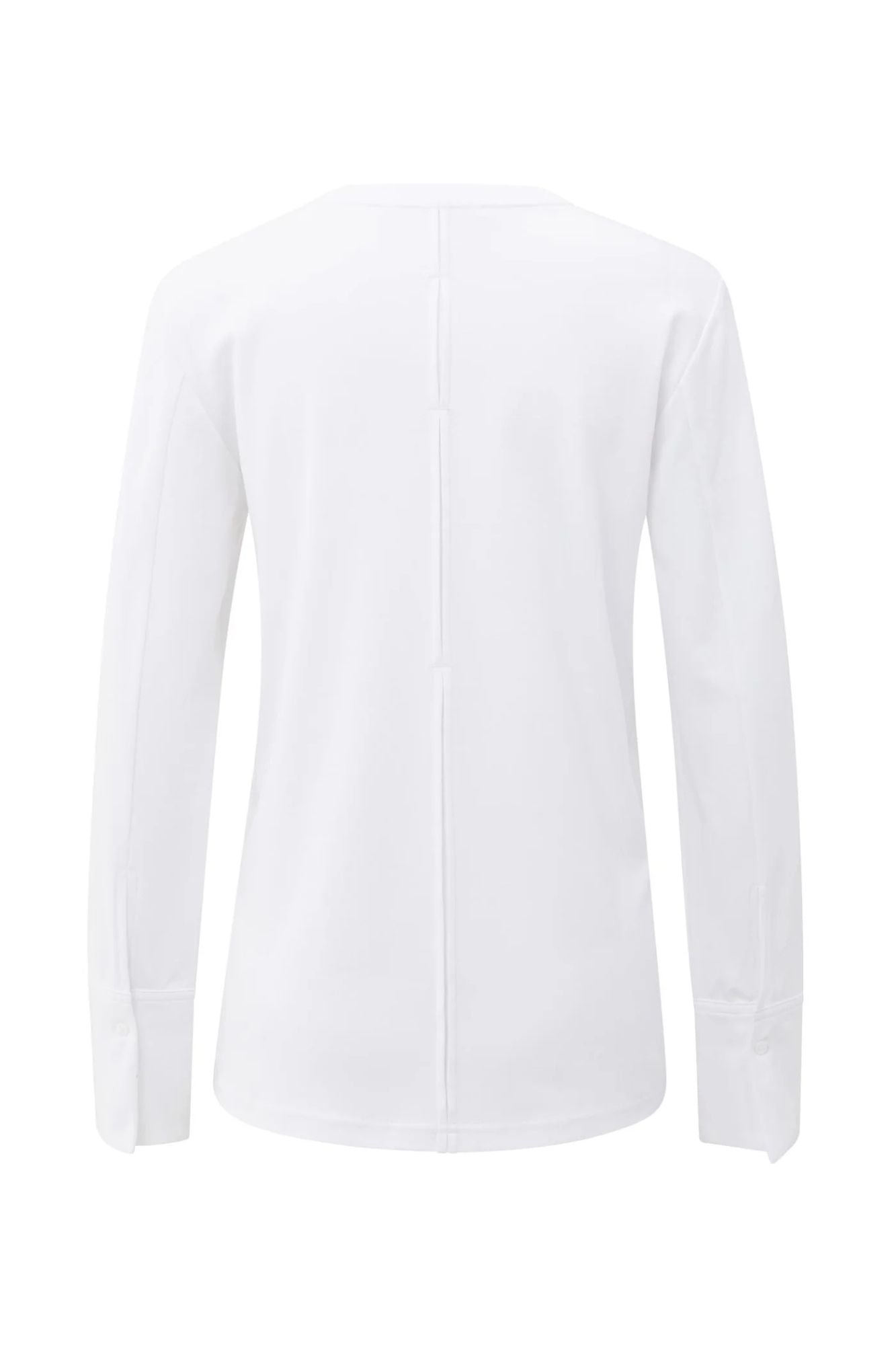 Long Sleeve Jersey Top with Woven Cuffs