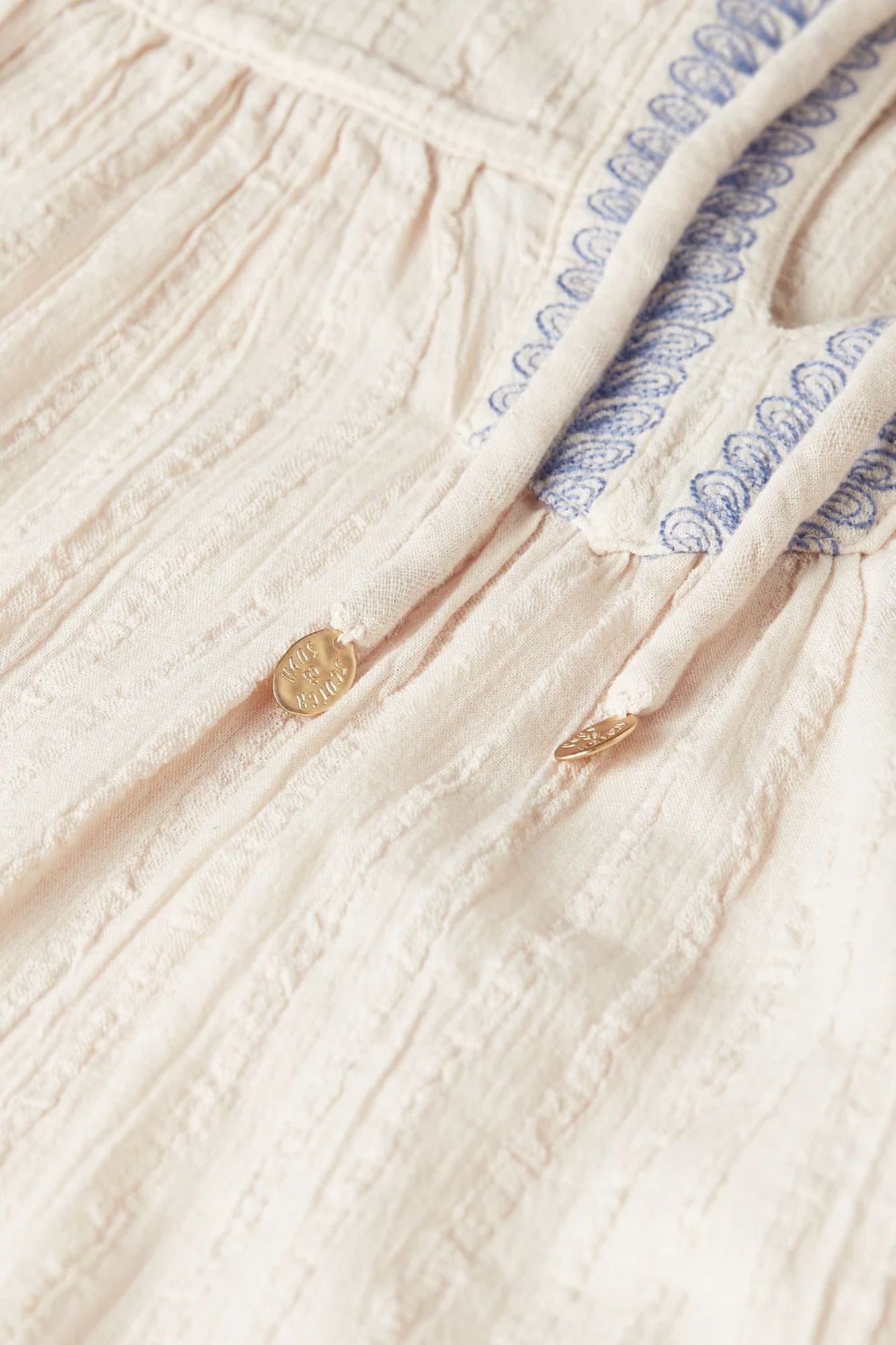 Cotton Crepe Blouse With Embroidered Details