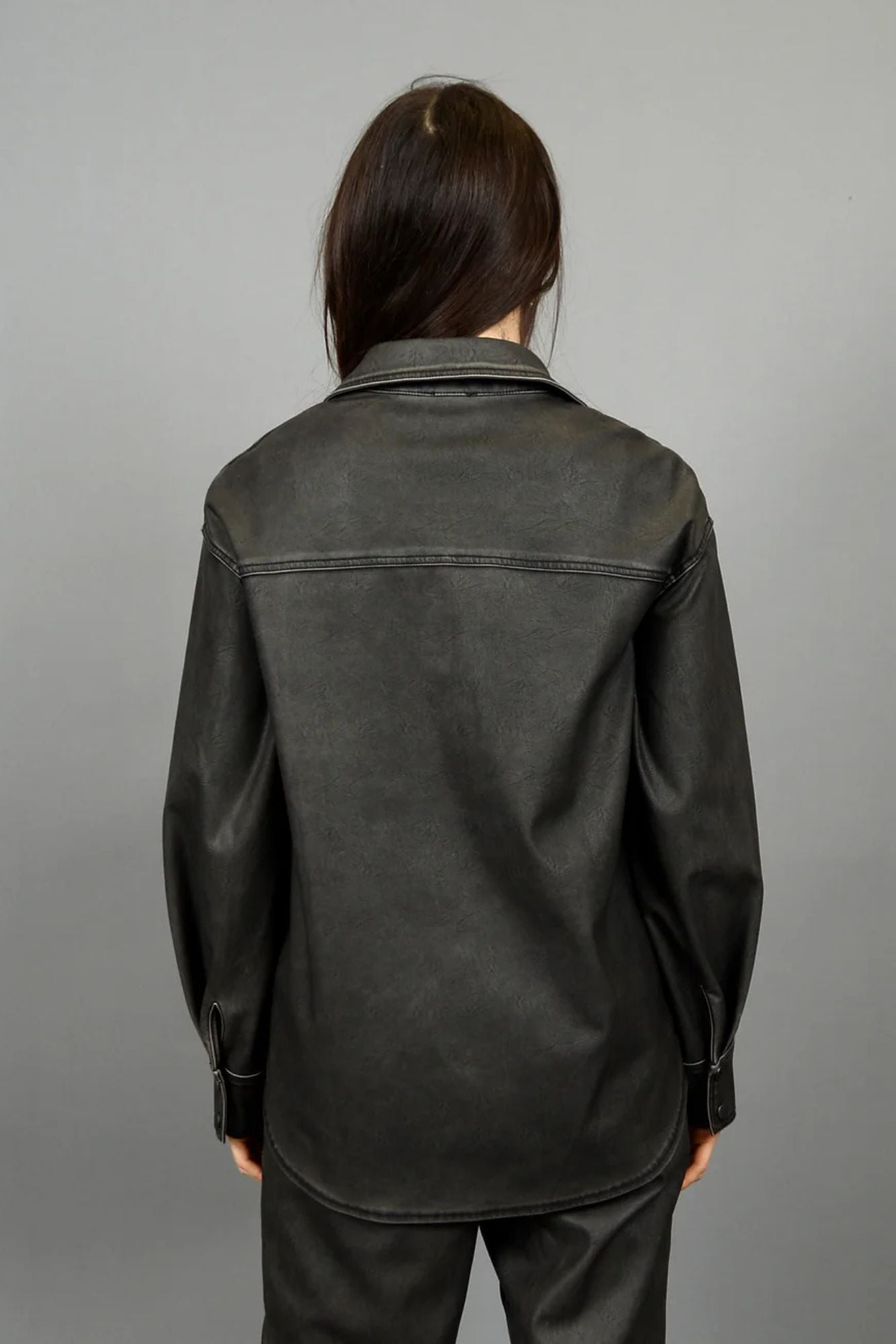 Aliska Faux Leather Shirt