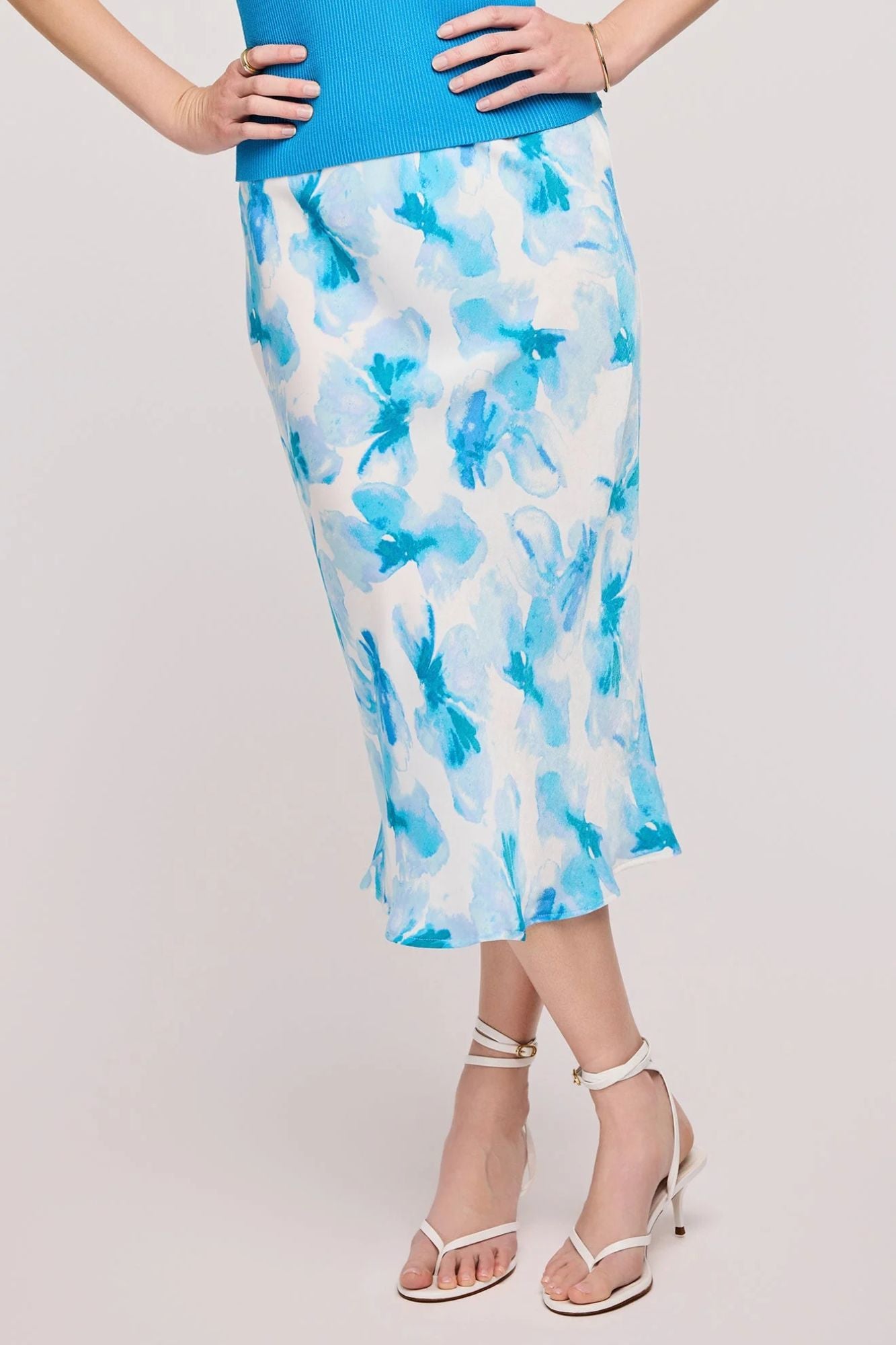 Tatiana Satin Midi Skirt