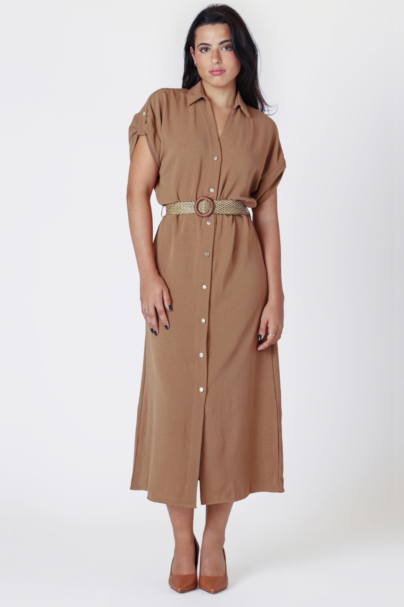 Emory Belted Shirt Dress