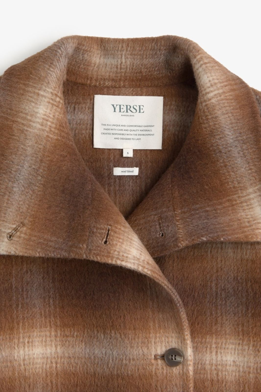 Short Handmade Coat with High Neck