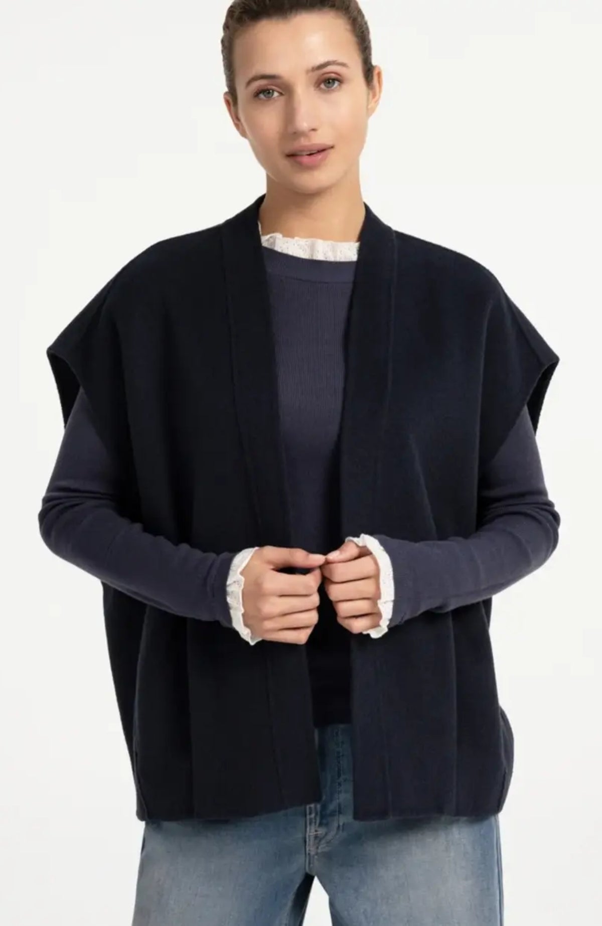 Oversized Wool Mix Vest
