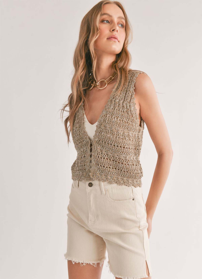 Jaz Pointelle Sweater Vest