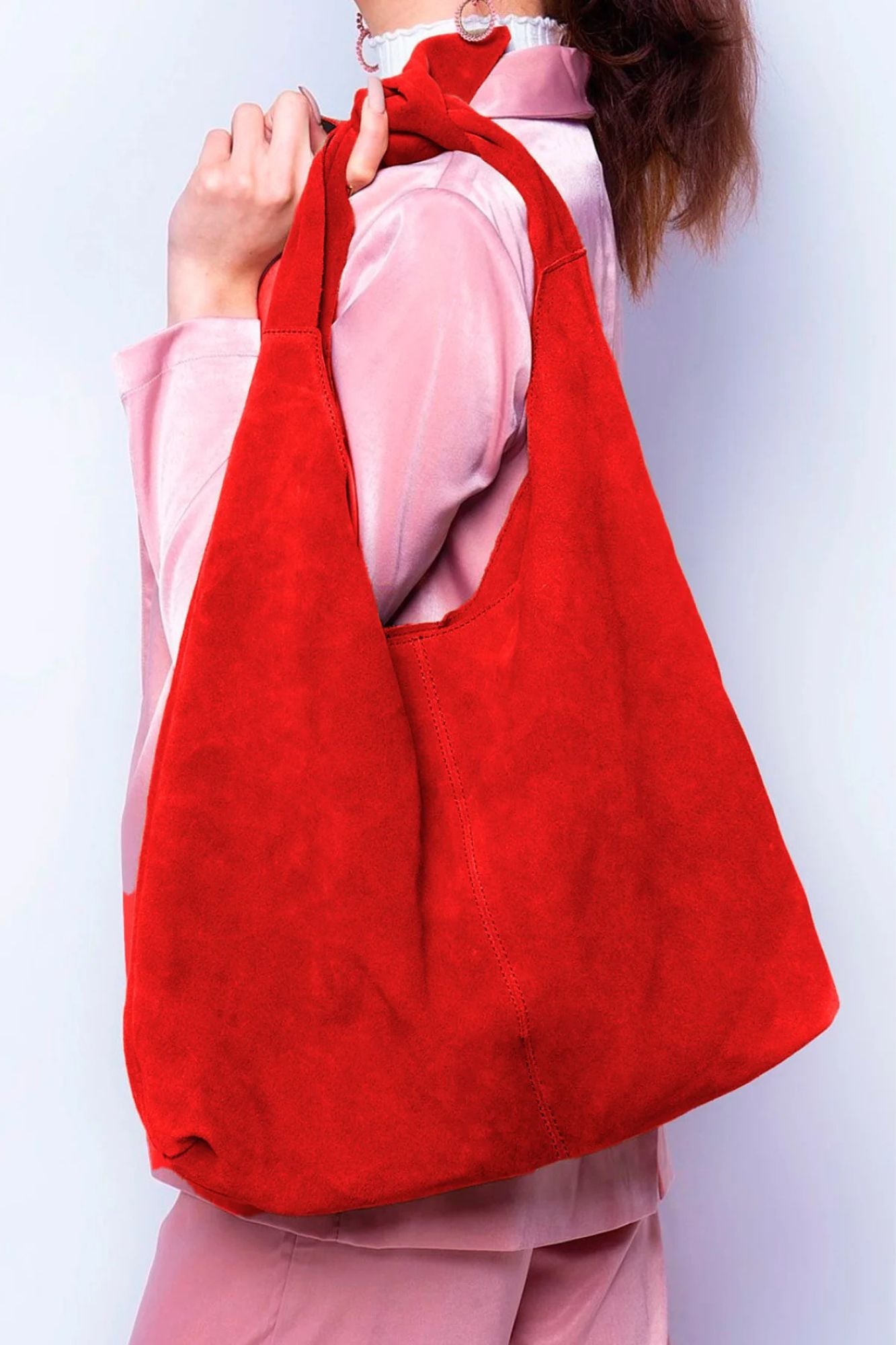 Knot Suede Shoulder Bag