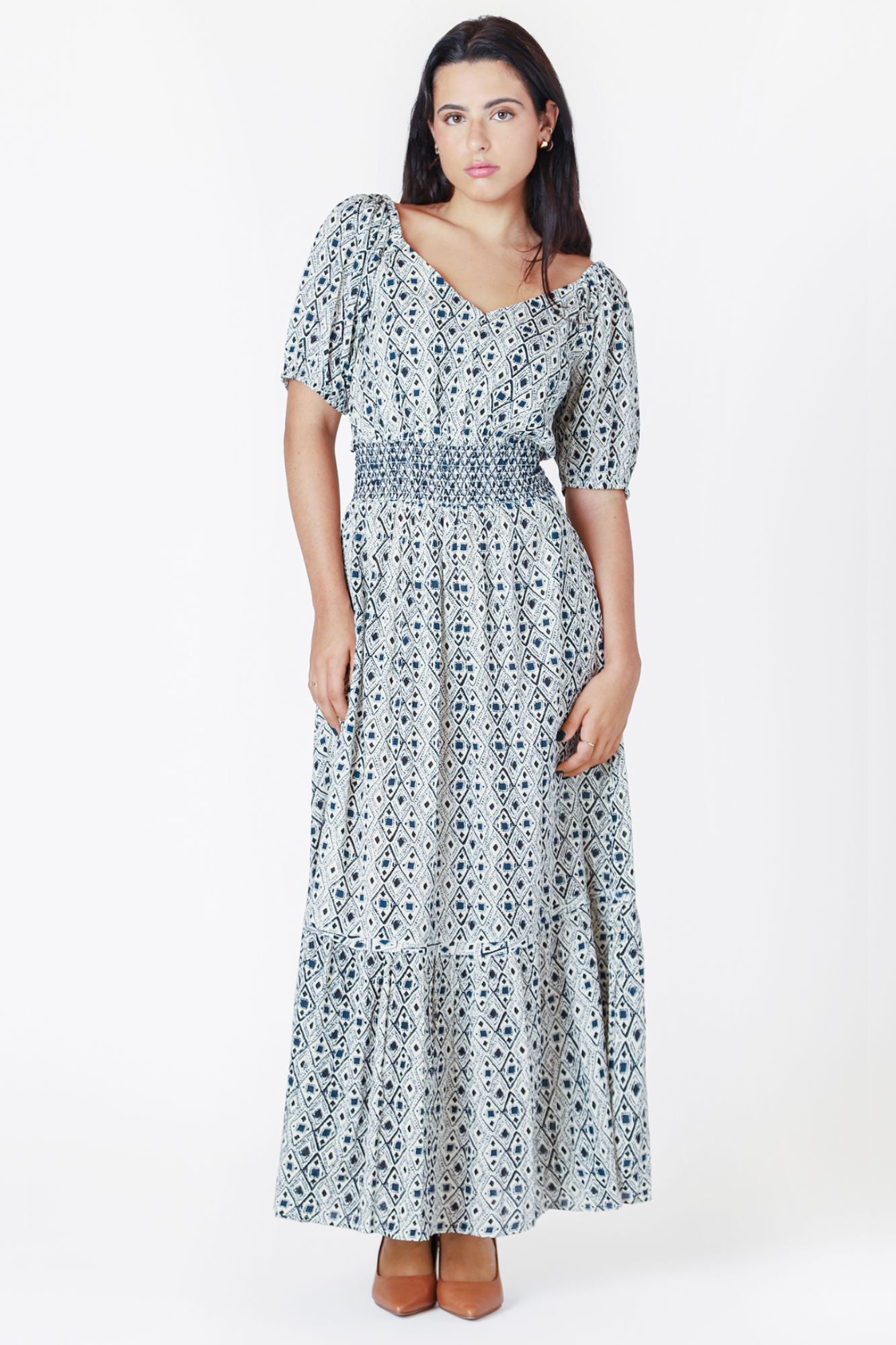 Smocked Waist Tiered Maxi Dress