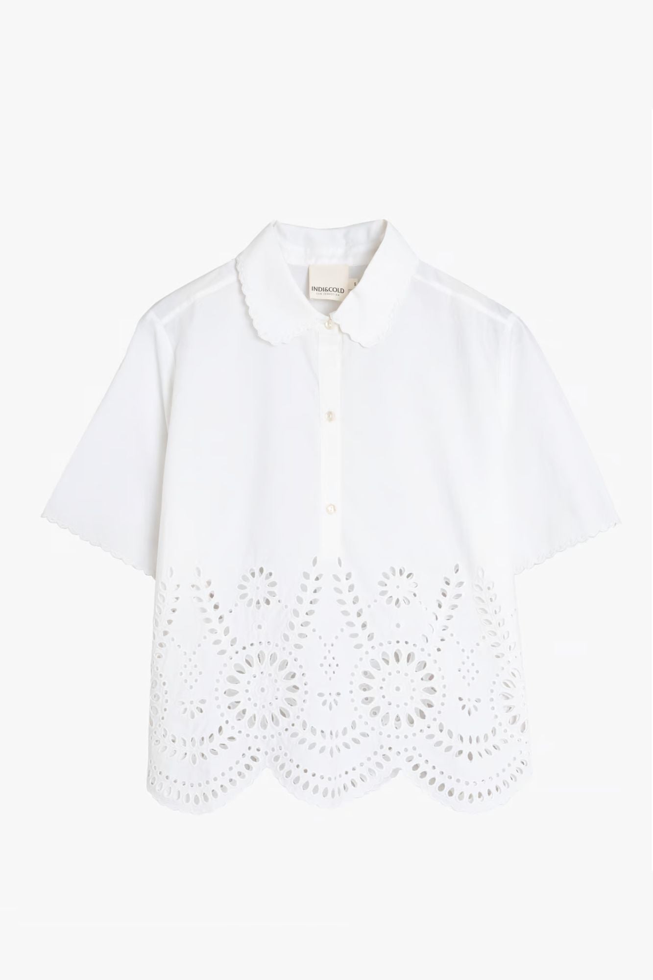 Blouse With Eyelet Hemline