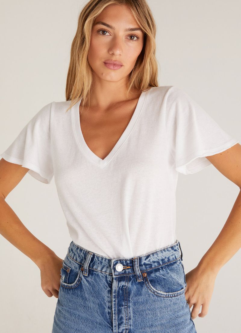V-Neck Flutter Tee