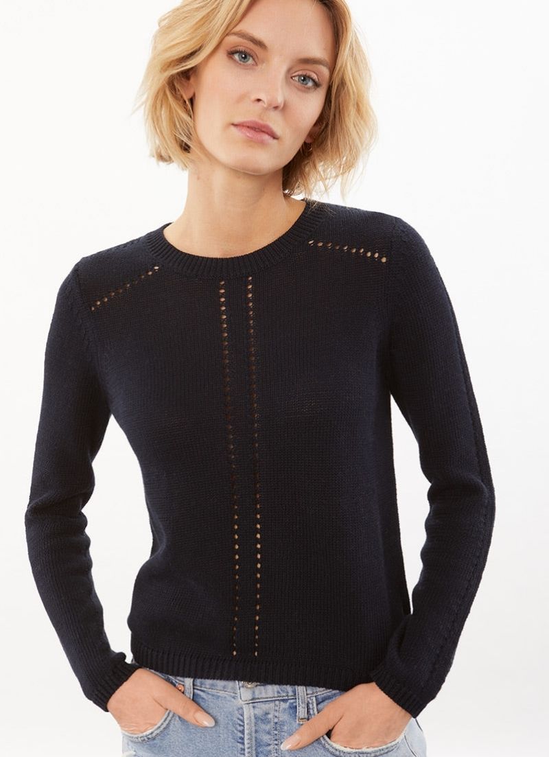 Cotton Eyelet Crew