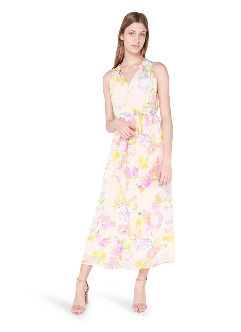 V-Neck Halter Midi Dress