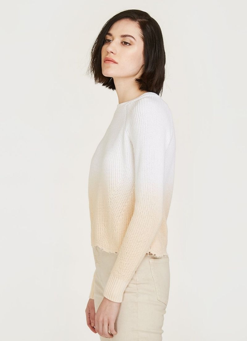 Cachemire d'automne - Dip Dye Scallop Shaker Crew