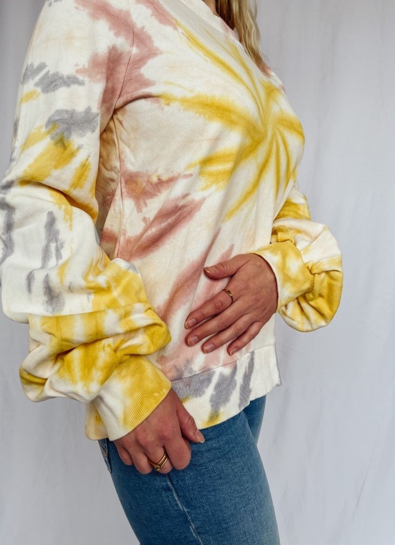 Terry Top Bubble Sleeve Sweater