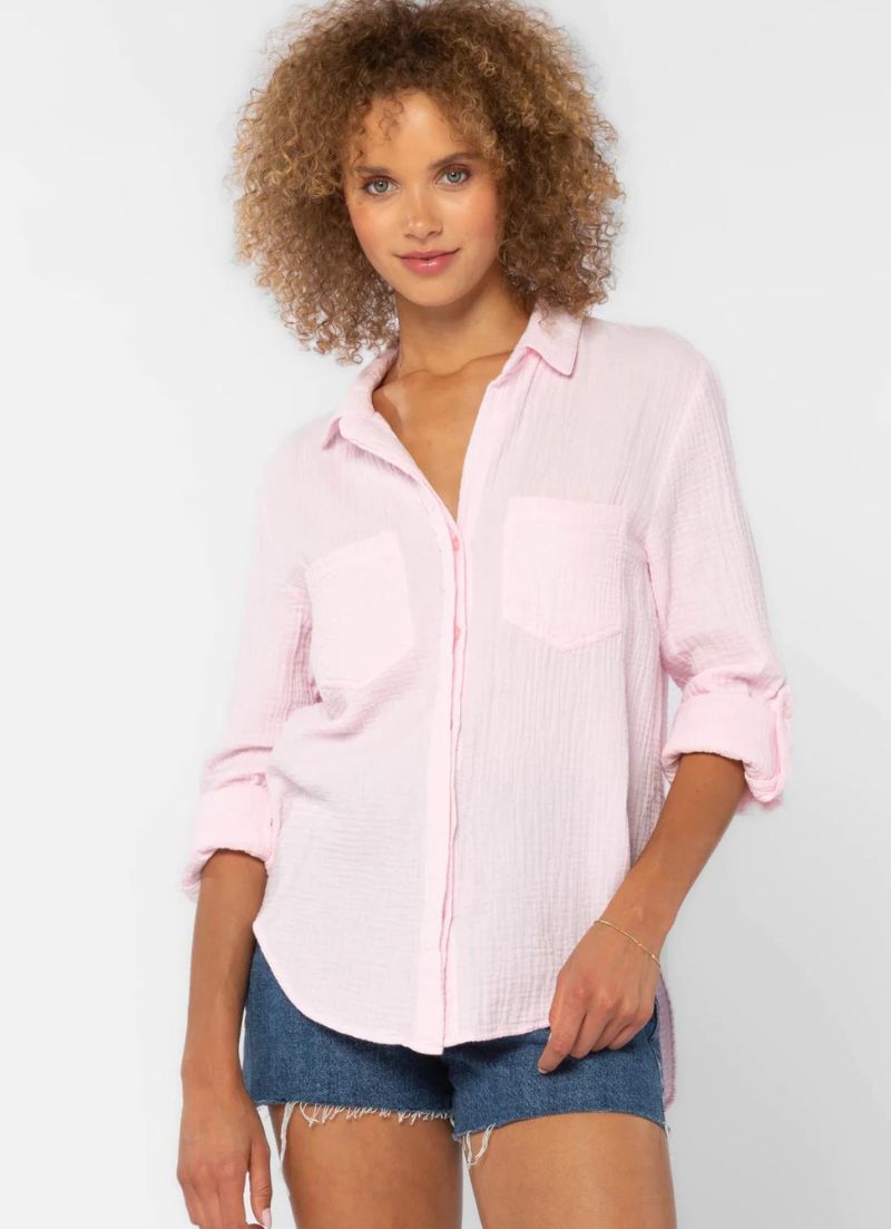 Riley Rolled Tab Sleeve Button Up Shirt