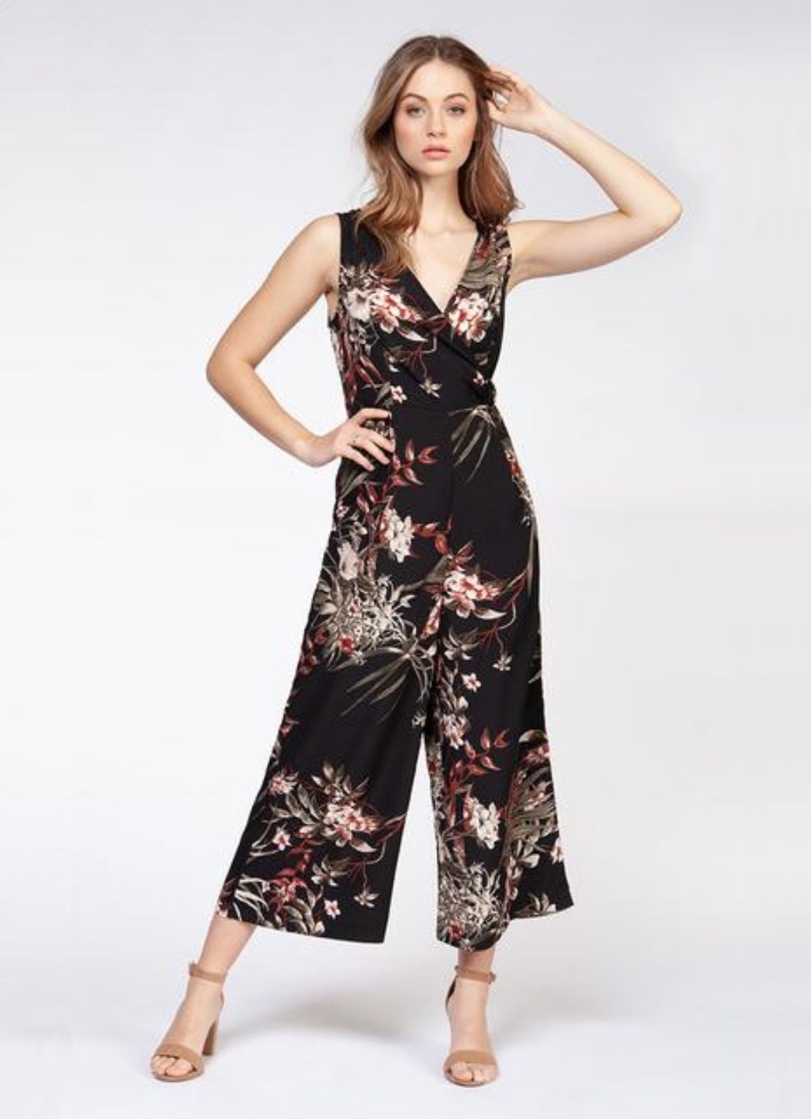 Dex - Sleeveless Jumpsuit Tropical Print