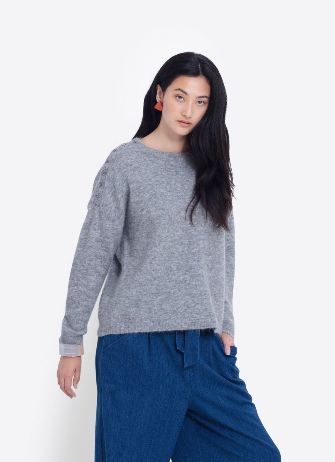 Elk The Label Carita Sweater Merino Wool Alpaca Grey