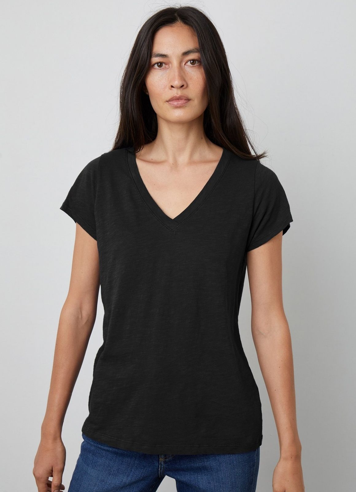 Velvet by Graham and Spencer JILIAN ORIGINAL SLUB V-NECK TEE
